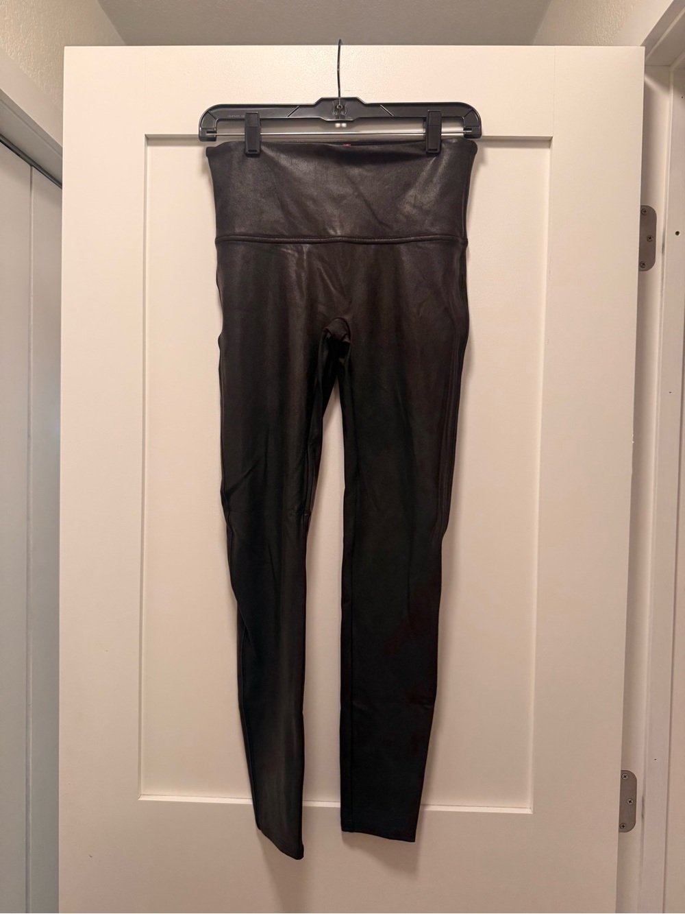 SPANX Black Faux Leather Jeggings
